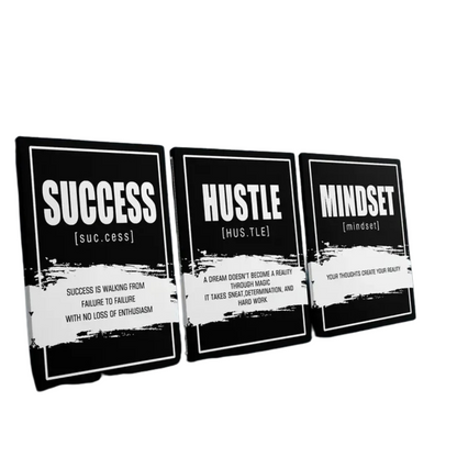 (BEST SELLER) 3pc Success & Hustle & Mindset (Framed)